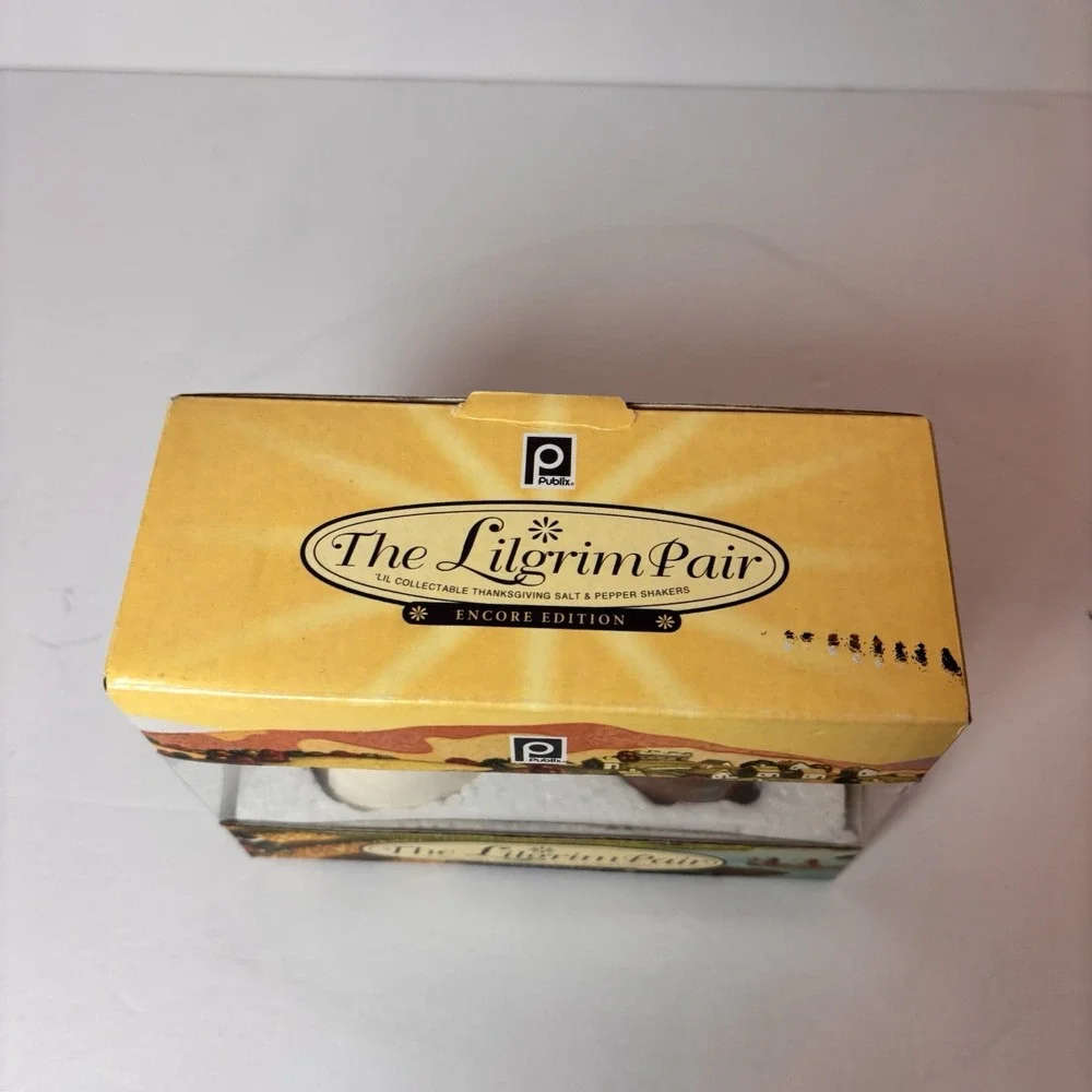Publix The PilgrimPair Salt Pepper Shakers Thanksgiving Encore Boxed Holiday